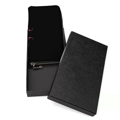 Psychedelic Butterfly Leather Wallet Fashion Bifold Purse Long Pouch with Wrist Strap for Men Women3