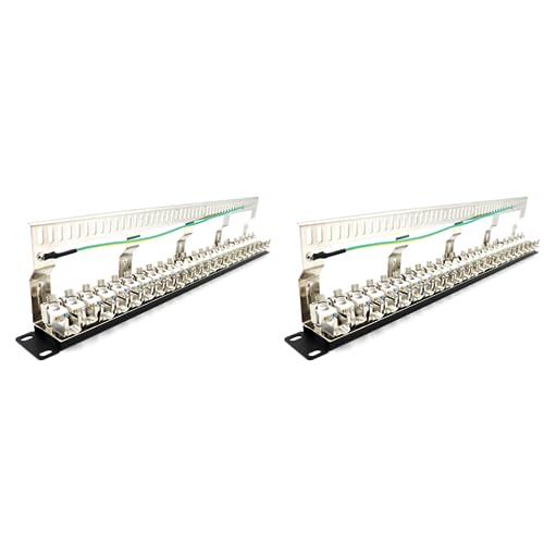 Panneau de brassage Cat7 24 ports blindé 1U 19 pouces pour réseau Ethernet lot de 2
