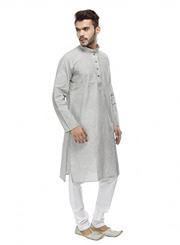 Pijama Kurta de lino gris para hombre talla 38 conjunto ropa tradicional Royal Kurta 3