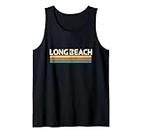 Long Beach, Californie, États-Unis, nom de la Ville, Couleurs Vintage Classiques Débardeur