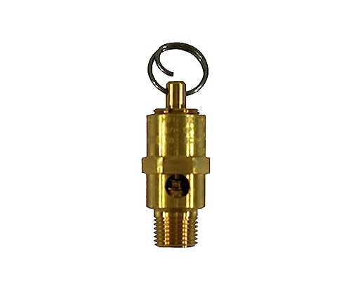 Kingston 1/8” NPT Brass Soft Seat Economy Pressure Relief Valve, Made In The USA. (170 PSI / 94 SCFM)