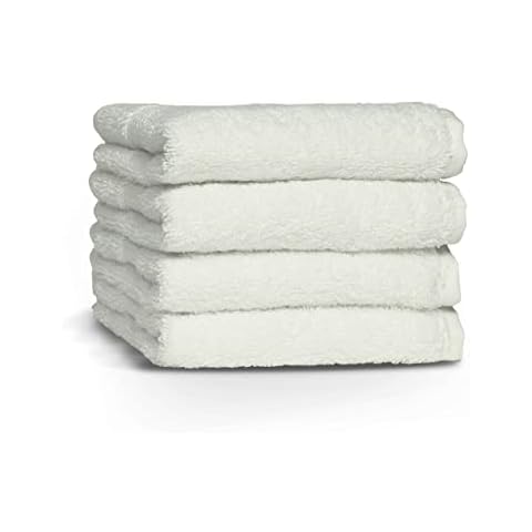 The Linen Yard Loft 4 Pack Face Cloths, White, 30 x 30 cm Cover