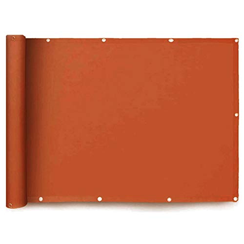 Preisvergleich Produktbild KANGLIPU Balkon Sichtschutz Sichtschutz Balkon 0.7x3m Wasserabweisend Sonnenschutz Balkonverkleidung Windschutz Sichtblende inkl Kabelbinder und Seil für Terrasse & Zaun, Orange