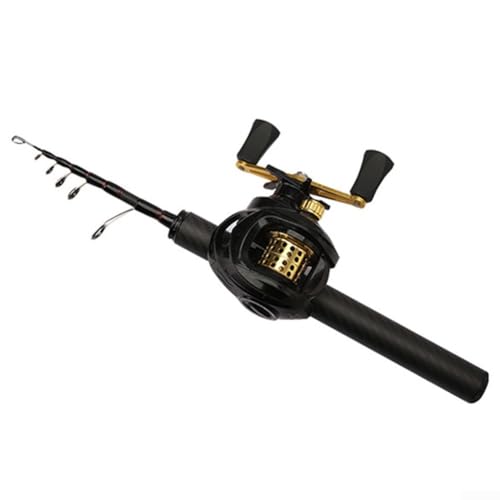 Gdfnmogo Mini caña de pescar de 150 cm, estructura de carbono, alta sensibilidad, agarre cómodo, con componentes avanzados, para pesca costera