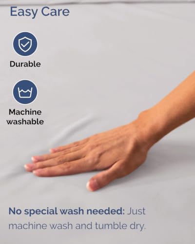 Image of Extra Deep Flex Top Split Head King Fitted Sheet - Hotel Luxury Single Fitted Sheet Only - Easily Fits 18 inch to 24 inch Mattress - Ultra Soft, Wrinkle Free w /Extra Deep Pockets - Light Grey