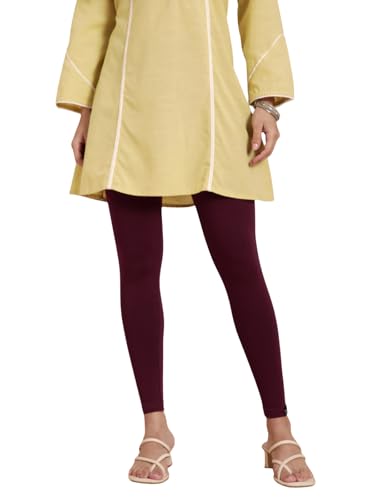Image of TWIN BIRDS Super Stretchable Cotton Elasthane Fabric Ankle Length Leggings for Women