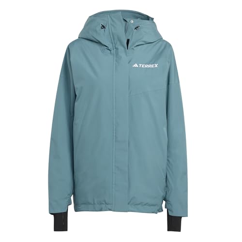 Image of adidas Women's TERREX MULTI 2L RAIN.RDY INSULATED JACKET, preloved teal, L