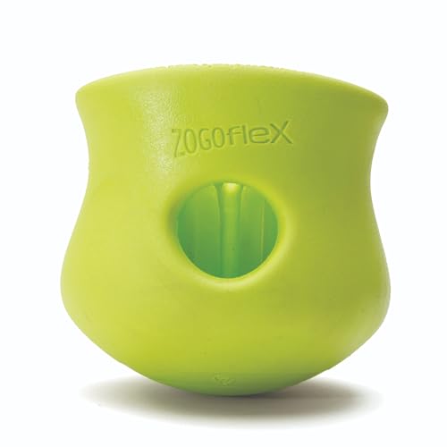 West Paw Zogoflex Toppl Interactive Treat Dispensing Puzzle Dog Toy for Mental Stimulation & Enrichment-Holds Kibble & Treats-Lickable Freezable & Dishwasher Safe-Made in USA-Large-Granny Smith Green
