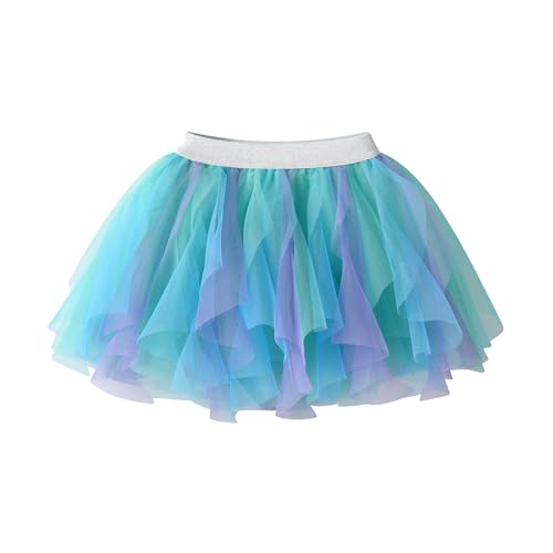 Falda tutú para niñas de tul multicolor con costuras suaves para fiesta infantil