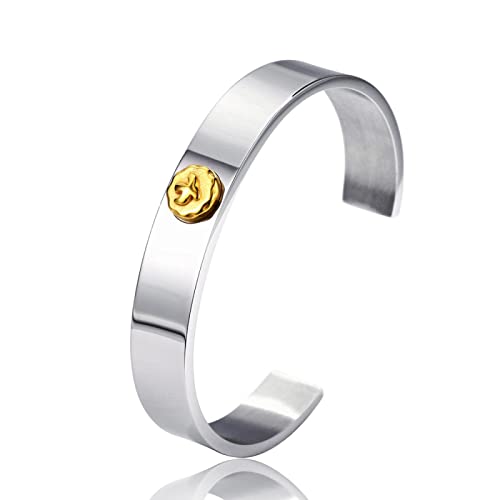 Pulsera de joyería para hombre, pulsera de águila voladora Trendsetter, retro, de acero de titanio, simple abierta pulsera para mujer, talla única, Titanio, Sin piedras preciosas