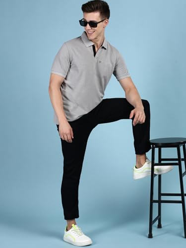 Image of Lux Cozi Men's Half Sleeve Soild Casual Regular Fit T-Shirt with Chest Pocket | Polo Tshirt for Men