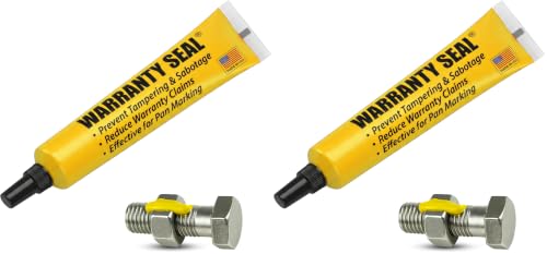 Image of Yellow Torque Seal - Tamper Proof Cross Check Repair & Maintenance Warranty Torque Marker - 1.8 Oz Squeeze Tube Indicator for Bolts & Fasteners - Made in USA (Pack of 2)