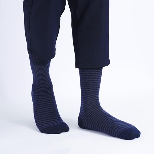 Mens Dress Socks 6 Pair Cotton Blend Crew Socks Mid Calf Socks for Men Shoe Size 8-123