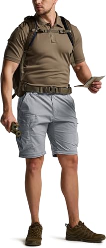 Image of CQR Men's Convertible Cargo Tactical Pants, Water Resistant Outdoor Hiking Pants, Zip Off Lightweight Stretch Work Pants