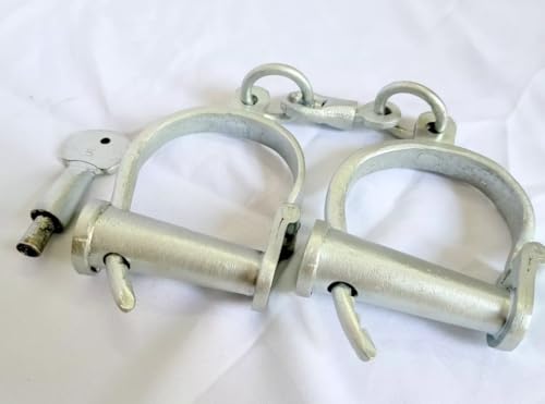 Menottes en fonte manille de prison objet de collection ancien - 2
