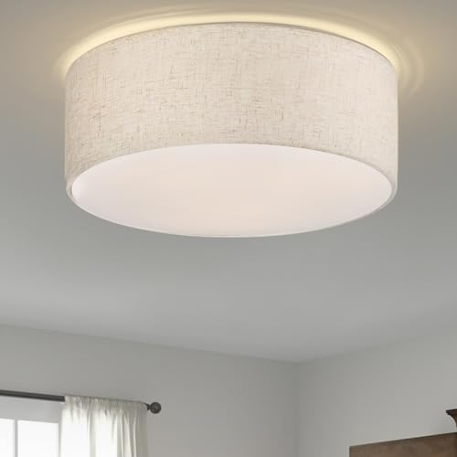 Galtlap 3-Light Ceiling Light Fixture, 13' Drum Flush Mount Ceiling Light, Modern Close to Ceiling...