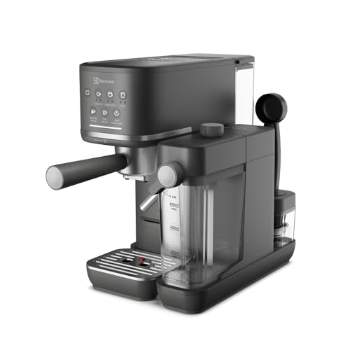 Electrolux Cafeteira Espresso Cápsula, Pó e Sache Experience Vaporizador de Leite Preta semi automatica touch aquecimento de xícaras reservatorio leite 600ml ECM70 220V Preto Fosco