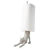 Comfify Yoga Katze -Dekorativer Papierrollenhalter oder Toilettenpapierhalter - Bezaubernde Herabschauender Hund Pose - Gusseisener Papierrollenständer - Antik wirkender Gusseisenständer