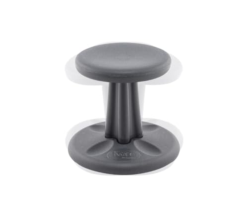 Image of Kore Kids Wobble Stool, Flexible Seating, Ages 6-7, 14in, Grey | Wiggle chair for classroom and home boosts focus, improves posture, and provides an energy outlet; anti-tip base; Made in USA
