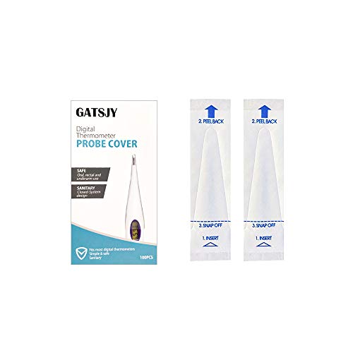 Digital Thermometer Disposable Probe Covers - Gatsjy 100 Count Universal Electronic Oral Rectal Thermometer Tip Sleeves