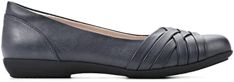 CLIFFS BY WHITE MOUNTAIN Women's Shoes Chic Ballet Flat, Navy/Burnished/Smooth, 9 W | Image 2