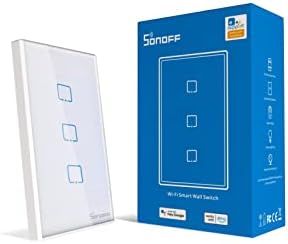 SONOFF TX WiFi Smart Light Switch, 2.4GHz Wi-Fi Touch Smart Wall Switch,Works with Alexa and Google Home, Fit for US&CA Wall Switches, 3 Gang 1 Way, T0, No Hub Needed