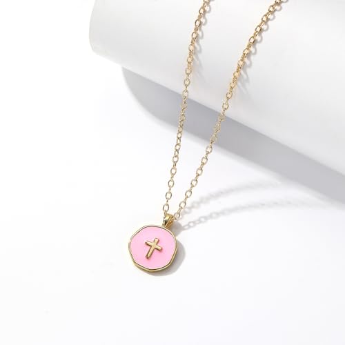 Colorful Cross Necklace for Women Girls, Valentines Day | Birthday | First Communion | Christmas Gift | Easter Gifts3