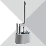HYY-YY Toilettenbürsten und Halter Silikon-WC-Reinigungsbürste Kit - WC-Set Bürste Ellenbogen weiches Fell ohne Tote Winkel Saugwand Kunststoff Wasser-Tröpfchen WC-Sitz