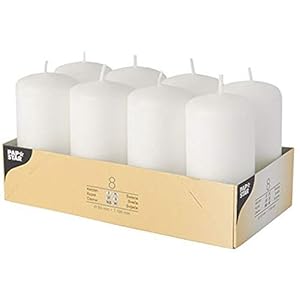 Papstar 17984 Papstar stompkaarsen, wit, 8 stuks