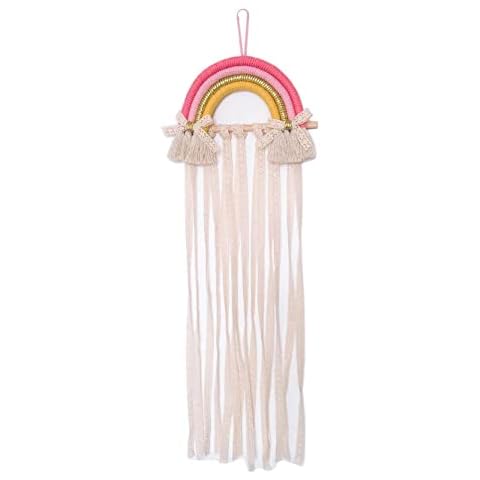 Shiwaki Bow Organizer for Hair Bows Holder Rainbow Decoration Wall Hanging Decor Hair Clips Hanger for home decoration(Pink) Cover