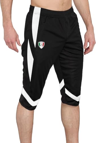 ARZA Training Pants México 3/4 (US, Alpha, Large, Regular, Regular, Black/White)