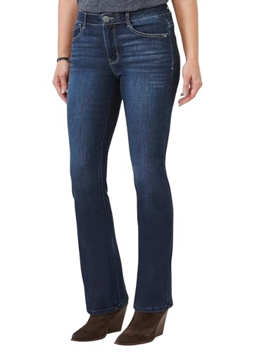 "Ab"solution® High Rise Emroidered Indigo Itty Bitty Boot Jean2