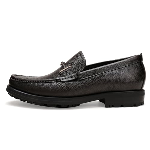 Slip On Dress Shoes for Men, Formal Buckle Leather Penny Loafers Classic Fashion Mens Dress Shoes Business Wedding Slip-On Loafers Party Casual Shoes, Size 7-124