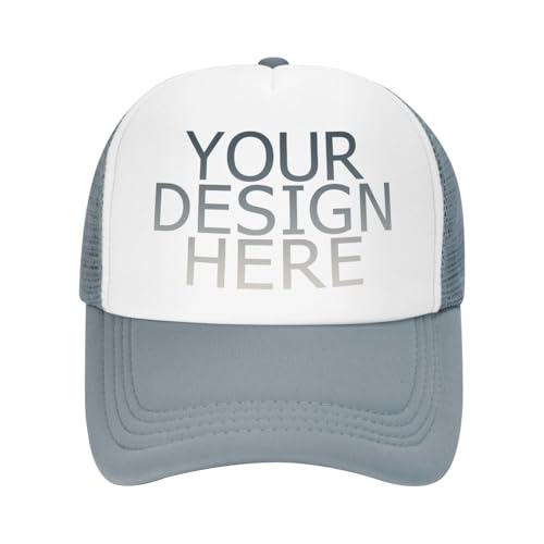 Photo de DOHXQM Casquettes Personnalisées - Créez Votre Propre Casquette de Baseball ou Casquette Trucker Personnalisée, Ajoutez Texte, Logo ou Photo, Casquettes Trucker Personnalisées pour Hommes et Femmes
