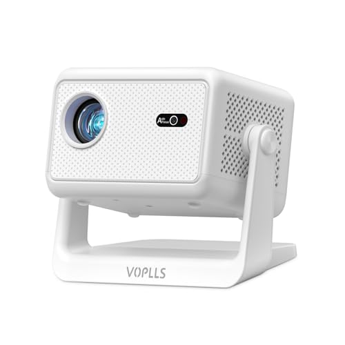 【Officially-Licensed APP & 1800 ANSI】Smart Mini Projector with WiFi and Bluetooth 4K Support, VOPLLS Auto Focus/ Keystone Outdoor Portable Movie Phone Video Proyector for Bedroom/Home/Wall/Ceilling