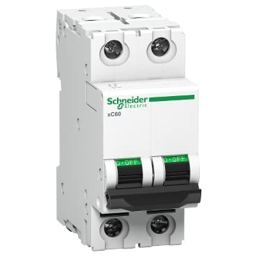 Schneider Acti 9 25-Amp 2-Pole MCB | Miniature Circuit Breaker Multicolour, ACT 9 'C' Curve (HE-25A2P-MCB-D)