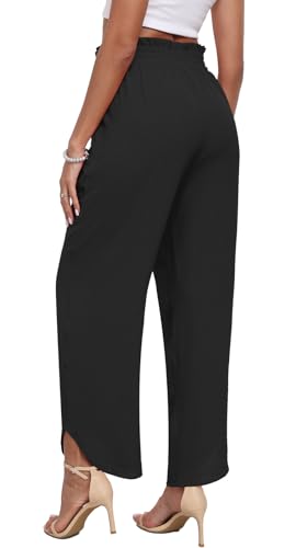 DILIUXING Womens High Waist Pants Wide Leg Adjustable Knot Loose Casual Trousers Business Work Pants with Pockets4