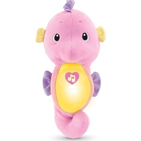 Fisher-Price Musical Baby Toy, Soothe & Glow Seahorse, Pink Plush Sound Machine with Lights & Volume Control for Newborns Cover