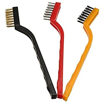 BLAGO 3 Pc Mini Wire Brush Set Brass, Nylon, Stainless Steel Bristles - Multi Utility | Wire Brush for Cleaning | Wire Brush for Removing Rust | Wire Brush Cup | Wire Brush Brass | Wire Brush Set |