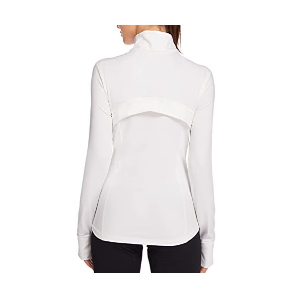 Mokermi-Womens-Sports-Running-Jacket-Sportswear-Turtleneck-Workout-Jogging-Jacket-Slim-Fit-Lightweight-with-Zipper-Pockets Women's Workout Running Jackets Slim Fit Athletic Yoga Jacket for Women Zip Up Track Gym Wear with Thumb Holes