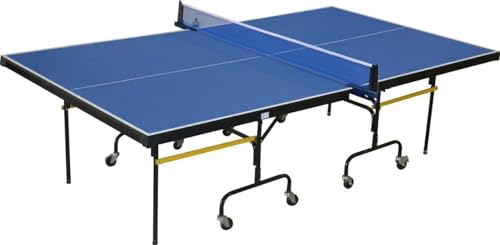 Image of Indoor Table Tennis Table w /Both Side Laminated & Wheels w /Lock (TT Net + 2 TT Racket & 2 Balls) (19MM TOP)