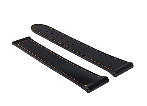 Ewatchparts 20Mm Rubber Watch Band Strap Compatible With Omega Seamaster Planet Ocean Black Orange Stit #TOP1