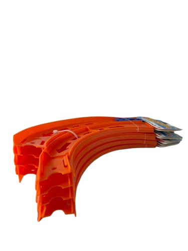 Image of Hot Wheels Curve Tracks 4-Pack 8 Pieces Plus 4 Connectors 10 Inches Long
