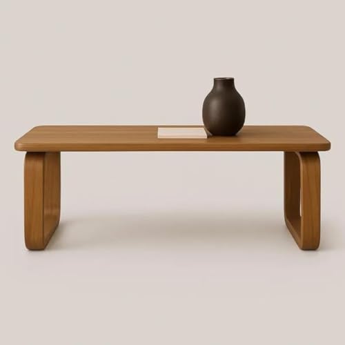 Image of Handmade Solid Wood Coffee Table for Living Room Wooden -70x38x40Cm Modern Walnut and Oak, Minimalist Mid-Century Design Coffee Table for Living Room Wooden (Oak)