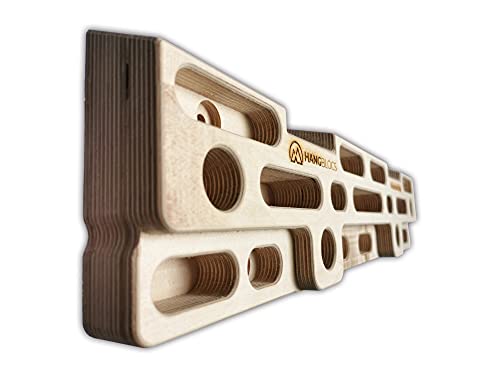HANGBLOCS Griffbrett/Hangboard/Fingerboard fürs Kletter- und Bouldertraining mit Klimmzugstangen (inkl. Schrauben + Dübel) … (mit Rohrsteckschlüssel)