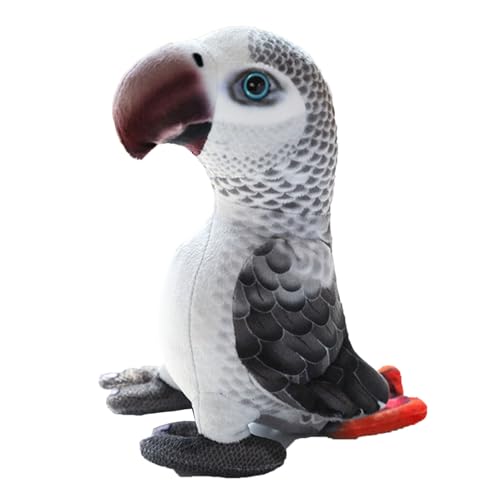 NIDONE Peluche de Loro, muñeco de Peluche de pájaro Gris, Juguete de Loro de para decoración del hogar del Coche, 20 cm