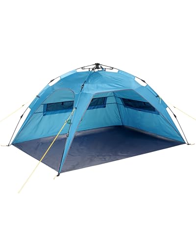 Uquip Strandmuschel Buzzy petrol I 150 x 110 x 215 cm I UPF 50+ Strandzelt zum Schutz vor Sonne Wind & Regen I tragbares Beach Zelt mit Quick-Up System I ideal für Strand Camping & Picknick