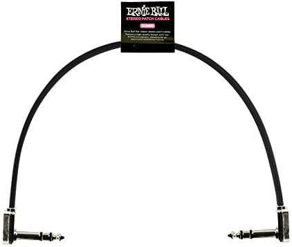 Ernie Ball 12" Single Flat Ribbon Stereo Patch Cable - Black