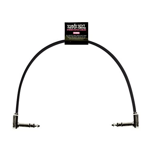 【正規品】 ERNIE BALL 6409 フラット・リボン・ステレオ・パッチケーブル ブラック 12インチ 30cm EB 6409 12" FLAT RIBBON STEREO PATCH CABLE BK