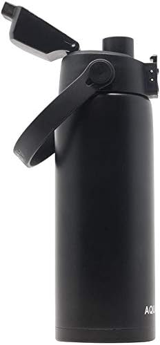 Miniatura 4 de Aquatix (negro, 21 onzas) - Botella de agua deportiva de doble pared aislada al vacío de acero inoxidable puro, práctica tapa abatible con asa de